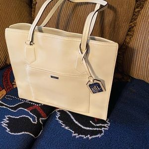 Ralph Lauren cream handbag